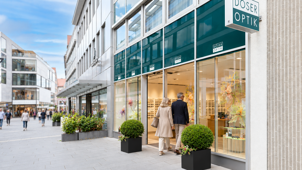 Außenansicht von DÖSER Optik in der Ulmer Innenstadt