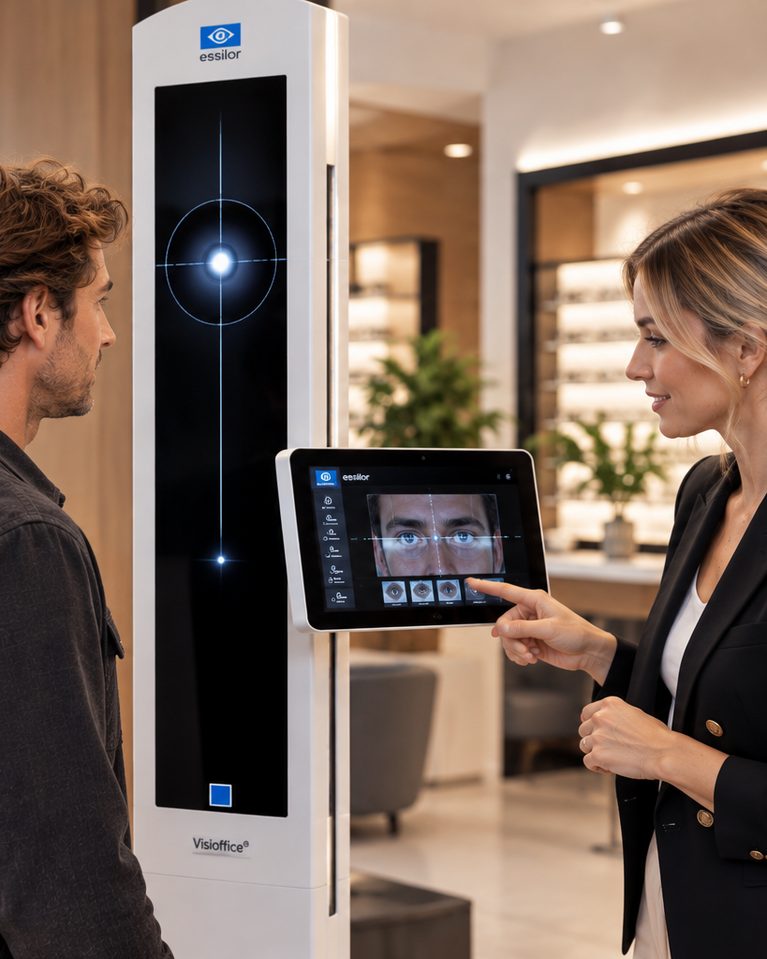Moderne Brillenberatung mit digitaler Augenvermessung